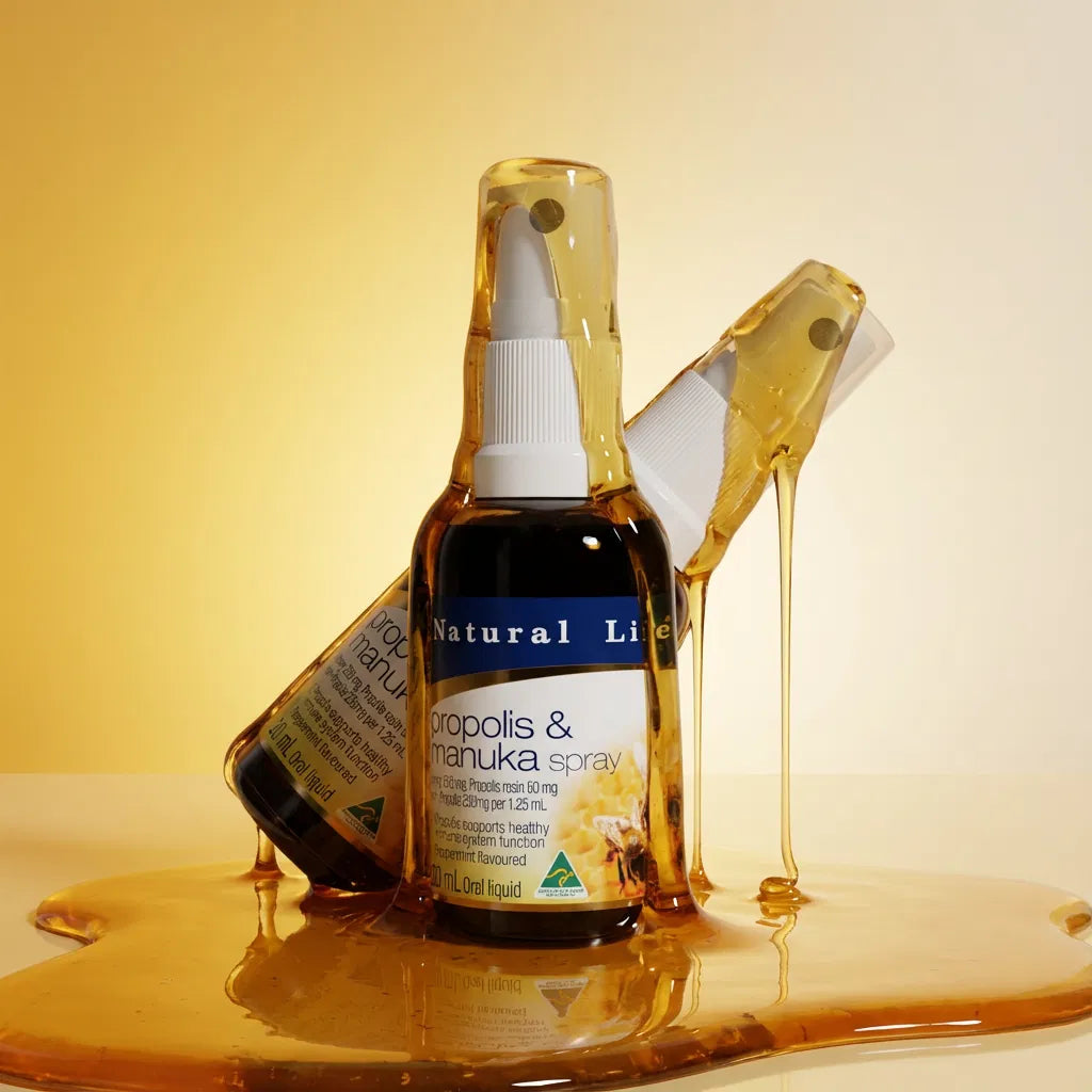 NATURAL LIFE™ Propolis-Manuka-Honig-Halsspray/Propolis-Tropfen mit doppelter Wirkung